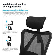 Load image into Gallery viewer, Sihoo Ergonomics Office Chair Computer Chair Desk Chair, Adjustable Headrests Chair Backrest and Armrest's Mesh Chair (Black)
