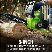 Load image into Gallery viewer, Greenworks 40V 12-Inch Cordless Chainsaw, 2.0Ah Battery and Charger Included
