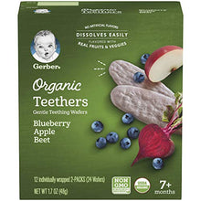 Load image into Gallery viewer, Gerber Organic Teethers, Blueberry Apple Beet, 1.7 oz, 12 count Box
