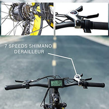 Load image into Gallery viewer, vtuvia Electric Bike for Adults, 26" 4.0 Fat Tire Ebikes, 48V 13Ah Removable Lithium-Ion Battery Waterproof City Bicycle Electric 7 Speeds Gear, Hunting Beach Snow Electric Bicycles (Yellow)
