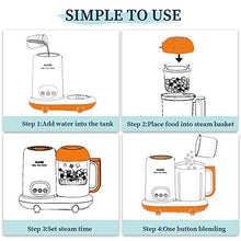 Load image into Gallery viewer, IKARE 6 in 1 Baby Food Maker, Infant Feeding Blender Puree Processor Grinder Steamer, Cook &amp; Blend Healthy Homemade Baby Food in Minutes, 25 Oz Tritan Stirring Cup, Touch Control Panel, Auto Shut-Off

