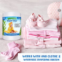 Load image into Gallery viewer, Ravel Bamboo Unscented Diaper Liners - 100% Bamboo Disposable Cloth Diaper Inserts, Gently and Soft Biodegradable, Chlorine &amp; Dye and Fragrance Free- 100 Sheets Per Roll, (4PK) 400 - (4 Roll, Bamboo)
