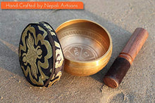 Load image into Gallery viewer, Tibetan Singing Bowl Set - Easy to Play - 7 Chakra Crystal stones with Interchangeable Cage Pendant - Handcrafted in Nepal for Meditation, Mindfulness, Yoga, and Spiritual healing - Energy Cleansing
