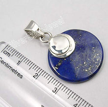 Load image into Gallery viewer, SilverStarJewel 925 Sterling Silver Natural Lapis Lazuli Flat Pendant 1.4" Christmas Day Sales
