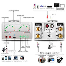 Load image into Gallery viewer, Bluetooth 5.0 Power Amplifier 2 Channel Stereo Mini Hi-Fi Integrated Amp 2.0 Wireless Audio Receiver for Home Speakers Headphone 50W x 2 with USB (Nobsound Tone, Silver)

