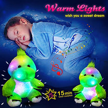 Load image into Gallery viewer, Bstaofy 11'' Light Up Dinosaur Stuffed Animal Glow Green T-Rex LED Plush Toy Soft Adorable Glow in The Dark Gift for Kids Toddlers on Birthday Christmas Holiday

