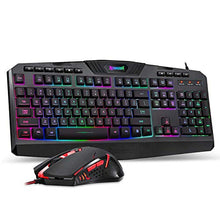 Load image into Gallery viewer, Redragon S101 Wired Gaming Keyboard and Mouse Combo RGB Backlit Gaming Keyboard with Multimedia Keys Wrist Rest and Red Backlit Gaming Mouse 3200 DPI for Windows PC Gamers (Black)
