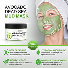 Load image into Gallery viewer, Organic Avocado Vegan Dead Sea Mud Mask Nourishing Hydration Deep Cleansing Relaxing &amp; Hydrating Facial Treatment Blackhead Remover Smooth Skin Green Tea Natural Healing Clay Mask for Face &amp; Body
