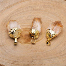 Load image into Gallery viewer, Natural Healing Crystal Yellow Citrine Rough Stone Pendant Necklace, Yellow Gold Tone
