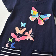 Load image into Gallery viewer, DXTON Toddler Little Girl Summer Short Sleeve Cotton Dresses Outfits SH7667 6T

