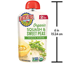 Load image into Gallery viewer, Earth's Best Organic Stage 2 Baby Food, Squash and Sweet Peas, 3.5 oz. Pouch
