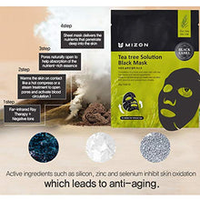 Load image into Gallery viewer, Mizon Solution Black Mask Volcanic Ash with Minerals, Far-Infrared Radiation for Detox, Deep Clean Skin, Black Mask Sheet Delivers Nutrients, Pore Care, Spa Treatment Mask Sheet Set (Tea Tree)
