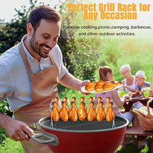 Load image into Gallery viewer, Grill Accessories, Grill Basket and Grill Rack, Portable Folding Stainless Steel Fish Grilling Basket with Removable Handle for Vegetables Steak, Grill Rack for Smoker Grill or Oven by VOXPOA
