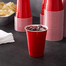 Load image into Gallery viewer, Amazon Basics 16-Ounce Disposable Plastic Cups, Red - Pack of 240
