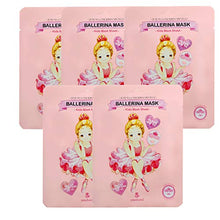 Load image into Gallery viewer, [ peach and ] Ballerina Face Mask Sheet for Kids, Children | Facial Mask made with 100% Cotton (5pcs)
