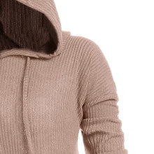 Load image into Gallery viewer, Womens Long Sleeve Tshirt Teens Girls Loose Blouse Top Sweater Soft Comfy Coat Retro Dress Hooded Elasticity Sweatshirt Khaki
