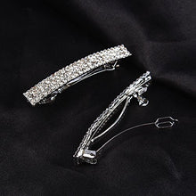 Load image into Gallery viewer, FUMUD Bling Silver Plated Crystal Hairpin Three Row Rhinestone Hair Barrette Clip Hair Accessories
