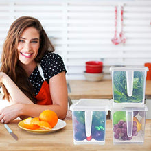 Load image into Gallery viewer, Produce Saver Refrigerator Organizer Bins - 4.5L x 3 SILIVO FreshWorks Stackable Fridge Storage Containers with Removable Drain Tray for Produce, Fruits, Vegetables, Meat and Fish
