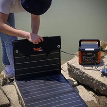 Load image into Gallery viewer, TogoPower 120W Portable Foldable Solar Panel Charger for Baldr/Jackery/GoalZero/Paxcess Power Station Generator with Dual USB Ports &amp; 18V DC Output for RV Boat Laptop Tablet iPhone iPad Camera Lamp
