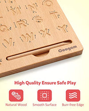 Load image into Gallery viewer, Coogam Wooden Letters Practicing Board, Double-Sided Alphabet Tracing Tool Learning to Write ABC Educational Toy Game Fine Motor Montessori Gift for Preschool 3 4 5 Years Old Kids
