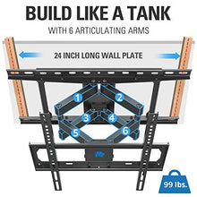 Load image into Gallery viewer, Mounting Dream TV Mount Full Motion TV Wall Mounts for 26-55 Inch Flat Screen TV, Wall Mount TV Bracket with Dual Arms, Max VESA 400x400mm and 99 LBS, Fits 16", 18", 24" Studs MD2380-24K TV Mounts
