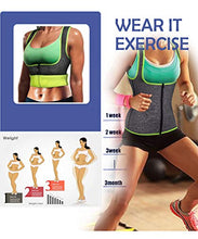 Load image into Gallery viewer, GAODI Women Waist Trainer Vest Slim Corset Neoprene Sauna Tank Top Zipper Weight Loss Body Shaper Shirt (S,Gray)
