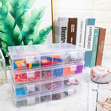 Load image into Gallery viewer, SGHUO 18 Compartment Organizer Box with Adjustable Dividers, 4 Pack Plastic Storage Container for Jewelry, Craft DIY, Bead, Sewing, Dip Powder, Hair Accessories, Thread
