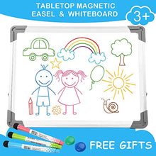Load image into Gallery viewer, Small Dry Erase White Board – Mini Magnetic Desktop Foldable Whiteboard Easel for Kids Education with Three Pens, Two Magnets – TSJ OFFICE
