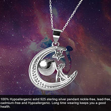Load image into Gallery viewer, Jewever S925 Sterling Silver Lovely Moon Cat Necklace Freshwater Cultured Pearl Women Gift
