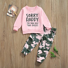 Load image into Gallery viewer, Fernvia Toddler Girls Clothes 2T 3T 4T 5T Fall Outfits Baby Pullover Sweatshirt &amp; Camouflage Pants Set Kids Winter Sweatsuit
