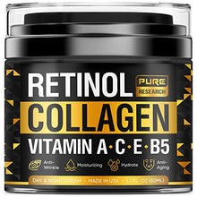 Load image into Gallery viewer, Collagen &amp; Retinol Cream - Anti Aging Cream Face Moisturizer w/ Hyaluronic Acid - Anti Wrinkle Day &amp; Night Retinol Face Cream - 1.7 oz
