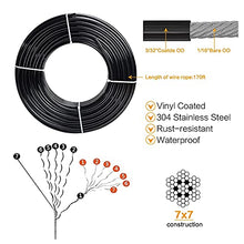 Load image into Gallery viewer, String Light Hanging Kit with 170ft Coated 304 Stainless Steel Wire Rope, Outdoor Lights Guide Wire, Turnbuckle Hooks, Light Hanging Kit, Globe String Lights Suspension Kit for Patio, Garden
