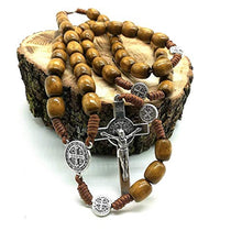 Load image into Gallery viewer, Catholic Rosary, St Benedict Rosary, 12 mm Wooden Catholic Prayer Beads from Medjugorje
