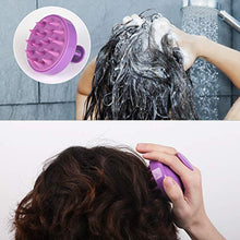 Load image into Gallery viewer, Hair Shampoo Brush, HEETA Scalp Care Hair Brush with Soft Silicone Scalp Massager (Purple)
