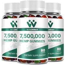 Load image into Gallery viewer, WACHRAY Hemp Gummies for Pain &amp; Anxiety, Natural Support Better Strength Sleep Stress Relax Inflammation Calming, from Organic Hemp Seed Oil Extract Candy Gummy, Low Sugar (3 Packs)
