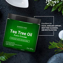Load image into Gallery viewer, Tea Tree Oil Face Cream by Majestic Pure - Therapeutic Grade, Acne Scar Remover and Pimple Cream, Infused with Ceramides, Fights Acne and Soothes Acne Scars, Face Moisturizer, 8 oz
