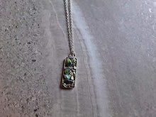Load image into Gallery viewer, Crushed Pyrite and Raw Gemstone Birthstone Stainless Steel Pendant Necklace (Raw Emerald)
