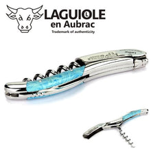 Load image into Gallery viewer, Laguiole en Aubrac corkscrew sommelier waiters knife 3 functions SOM99PWI larimar handle, stainless steel shiny
