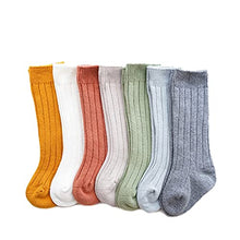 Load image into Gallery viewer, ASZX 3 Pairs Toddler Kid Baby Girl Knee High Long Socks Bow Cotton Casual Socks Knee Sock 0-5 Y 909 (Color : Grey, Kid Size : 1-3 Years)
