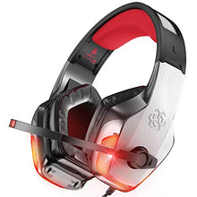 Load image into Gallery viewer, BENGOO V-4 Gaming Headset for Xbox One, PS4, PC, Controller, Noise Cancelling Over Ear Headphones Mic, LED Light Bass Surround Soft Memory Earmuffs for Computer Laptop Mac Nintendo Switch -Red
