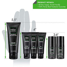 Load image into Gallery viewer, Tiege Hanley Men’s Skin Care System - Level 3 | Mens Routine Product Set: Face Wash, Anti Aging Serum, Day &amp; Night Moisturizer, Exfoliating Scrub &amp; Eye Cream | Tighten &amp; Hydrate Your Best Looking Skin
