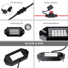 Load image into Gallery viewer, MustWin RGB LED Rock Lights 120 LEDs Multicolor Underglow Neon Lights Waterproof Aluminum Light Kit with RF/APP Control Music Mode Timing Function for Truck Jeep Off Road Car UTV ATV SUV 8 Packs
