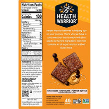 Load image into Gallery viewer, Health Warrior Chia Bars, Chocolate Peanut Butter, .88 Oz Bars, 15 Count Package
