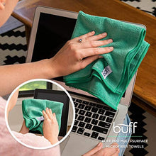 Load image into Gallery viewer, Buff Microfiber Cleaning Cloths (12 Pack) | Size 16" x 16"| All Purpose Microfiber Towels - Clean, Dust, Polish, Scrub, Absorbent (Gray)
