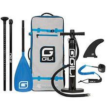 Load image into Gallery viewer, GILI All Around Inflatable Stand Up Paddle Board Package | 10'6 Long x 31" Wide x 6" Thick | Lightweight &amp; Durable SUP | Stable &amp; Wide Stance (Blue)
