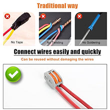 Load image into Gallery viewer, NC Lever Wire Nuts,Idong 50pcs Compact Splicing Connectors, 212 Quick Connection Terminal Electrical Connectors (50PCS, 2 Port)

