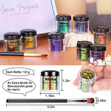 Load image into Gallery viewer, Silafuy Chameleon Flakes Color Shifting, 8 Color Changing Pigment Powder Flakes for Nails Art Epoxy Resin Supplies, Holographic Chrome Chameleon Flakes Metallic for Tumblers Paints Eyeshadow Makeup
