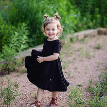 Load image into Gallery viewer, Boyoo Girls Short Sleeve Dress A Line Party Dress Skater Twirl Swing Casual Summer Dress for Kids Pink 4T
