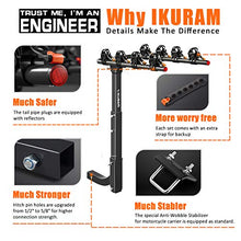 Load image into Gallery viewer, IKURAM 4 Bike Rack Bicycle Carrier Racks Hitch Mount Double Foldable Rack for Cars, Trucks, SUV's and minivans with a 2" Hitch Receiver
