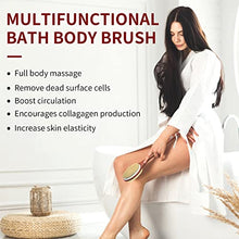 Load image into Gallery viewer, Metene Shower Brush with Upgrade 17-inch Rosewood Handle, Double-Sided Body Brush with Stiff and Soft Natural Bristles for Wet or Dry Brushing, Back Scrubber for Gentle Exfoliating and Clean Easily
